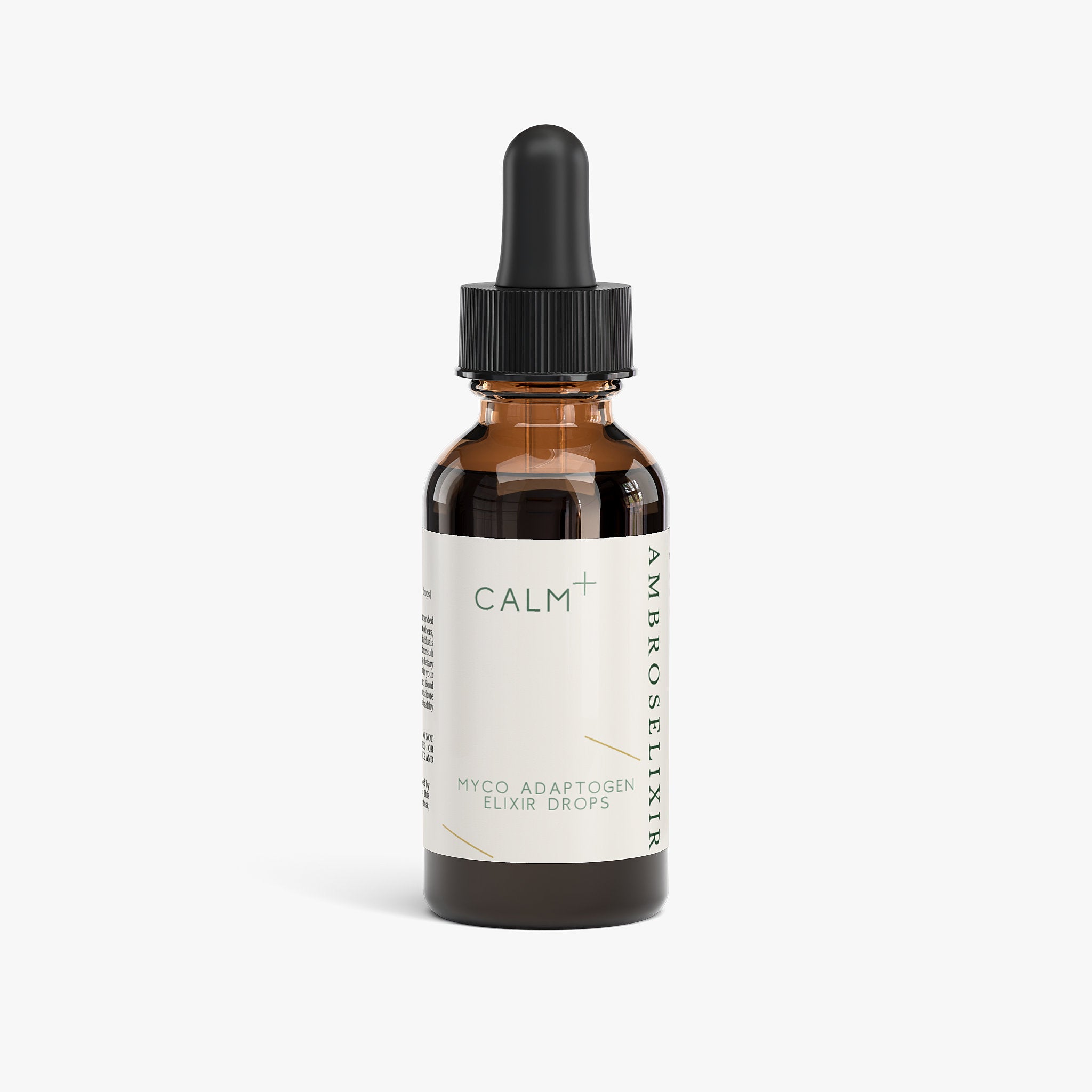 Bottle of AdaptoGen Immunity Drops with a white label on a white background