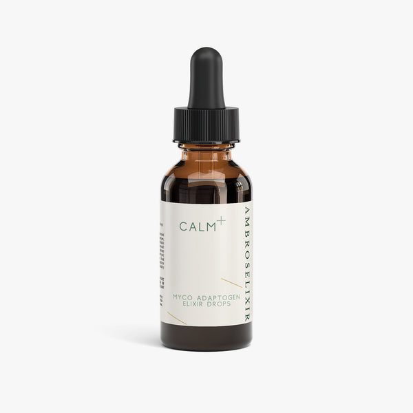 Bottle of AdaptoGen Immunity Drops with a white label on a white background